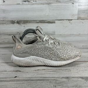 Adidas Womens Alphabounce 1 J Grey‎ White Running Athletic Shoes Size 8.5